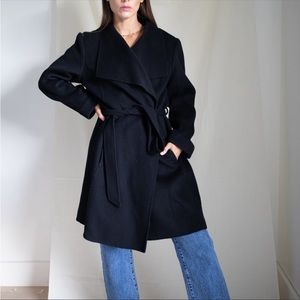 Banana Republic Black Belted Wrap Coat XXS